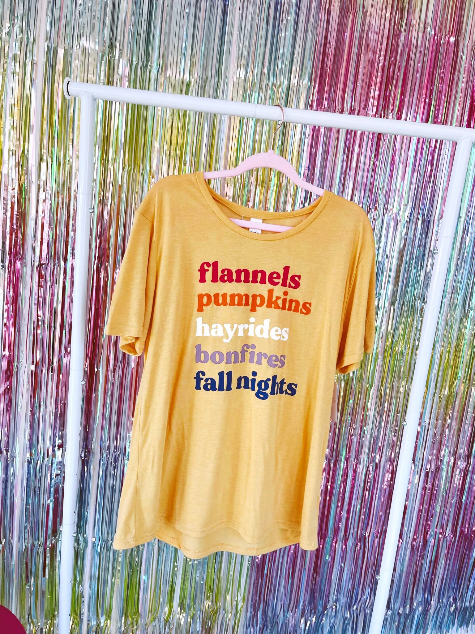 Fall Vibes Graphic Tee - Mustard S-2X
