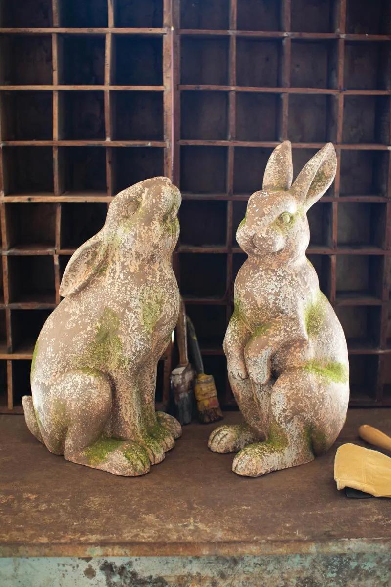 Faux Concrete Rabbit with Head Forward