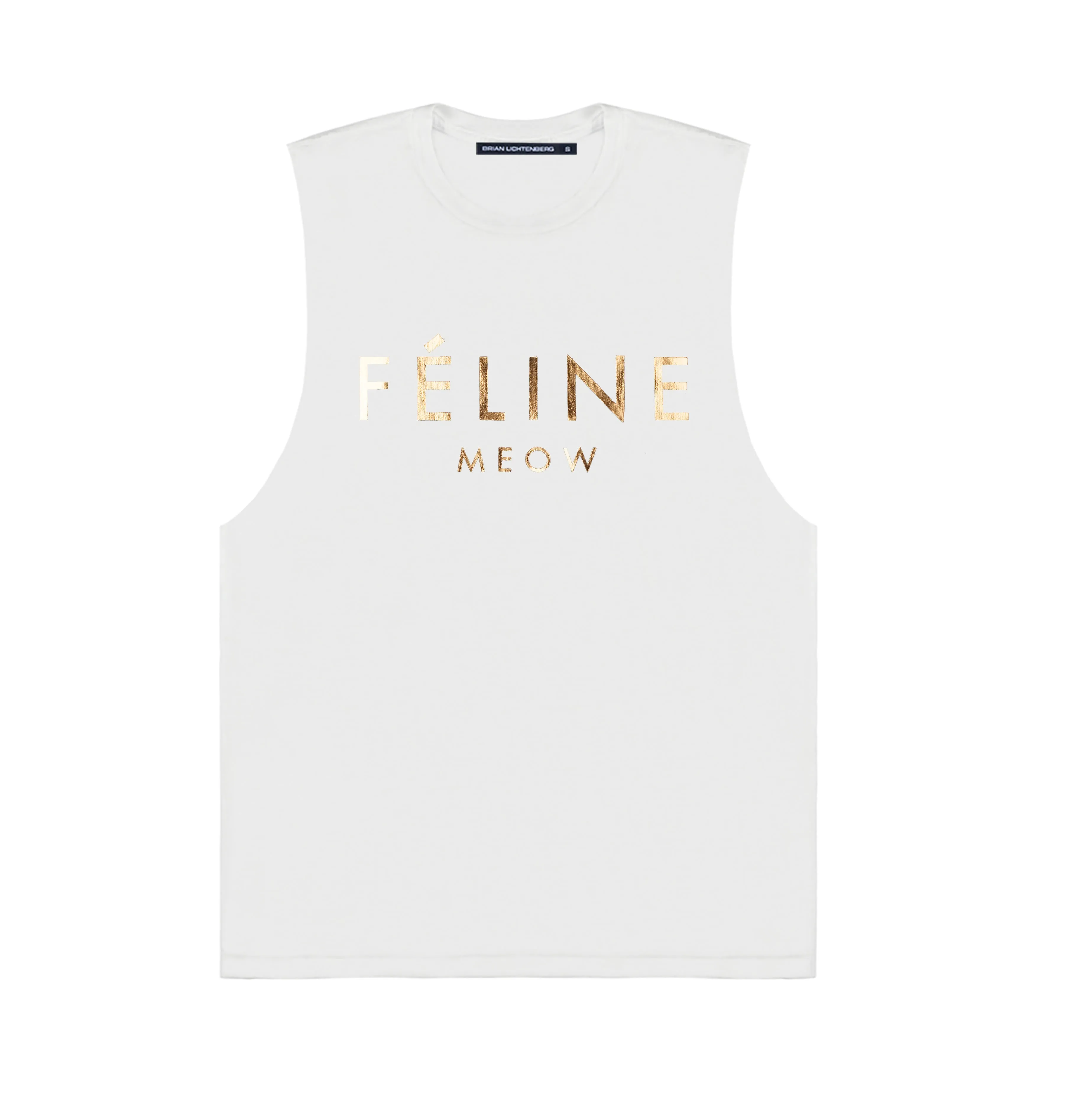 FELINE GOLD FOIL MUSCLE TEE