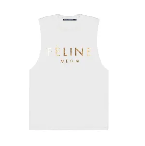 FELINE GOLD FOIL MUSCLE TEE