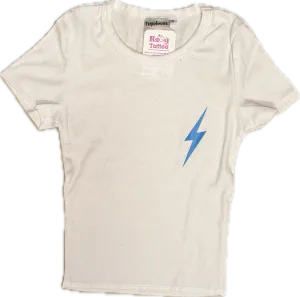 FIREHOUSE- Blue Bolt White Tee