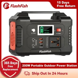 Flashfish 220V 230V Portable Power Station 200W Solar Generator 151WH Outdoor Emergency Supply Battery Camping TV Drone Laptops