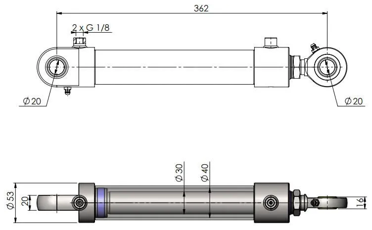 Folding Cylinder HACO to suit MBB 1408768