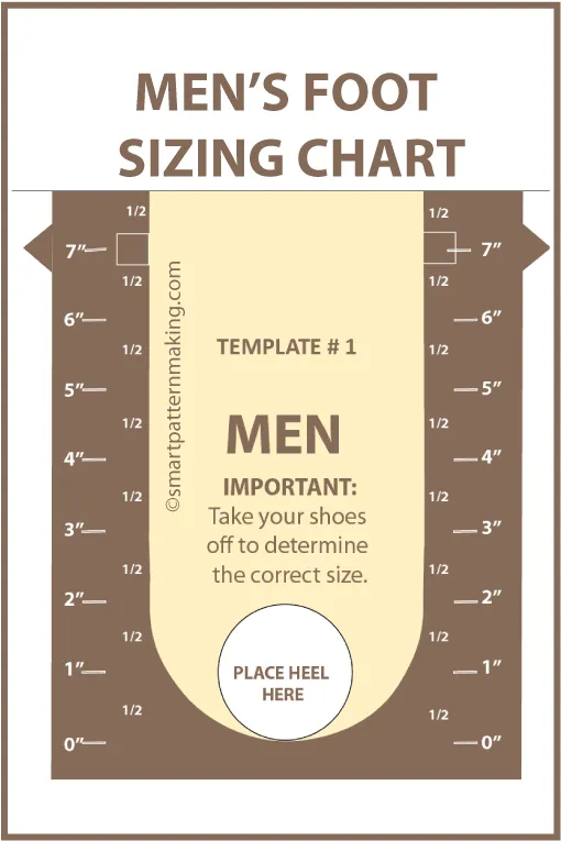 Foot Sizing Chart for Men, Women, infants, Toddlers, Preschool and Grade School Shoe Size Chart, Template, PDF Download