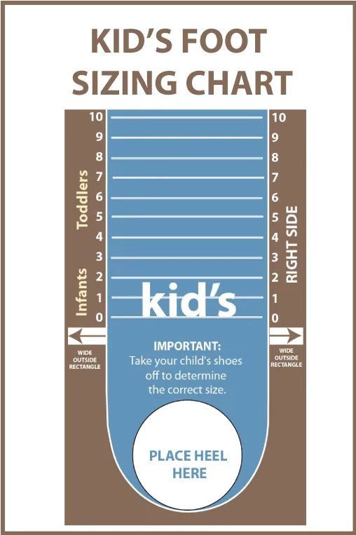 Foot Sizing Chart for Men, Women, infants, Toddlers, Preschool and Grade School Shoe Size Chart, Template, PDF Download