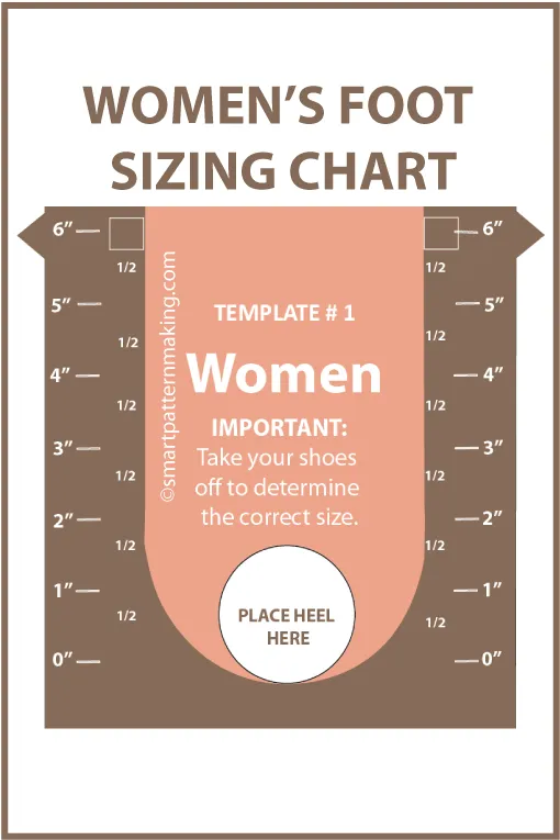 Foot Sizing Chart for Men, Women, infants, Toddlers, Preschool and Grade School Shoe Size Chart, Template, PDF Download