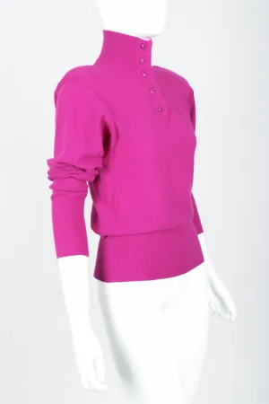 Fuchsia Knit Popover Sweater