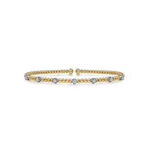 Gabriel & Co. Two-Tone 'Bujukan' Diamond Station Cuff Bracelet