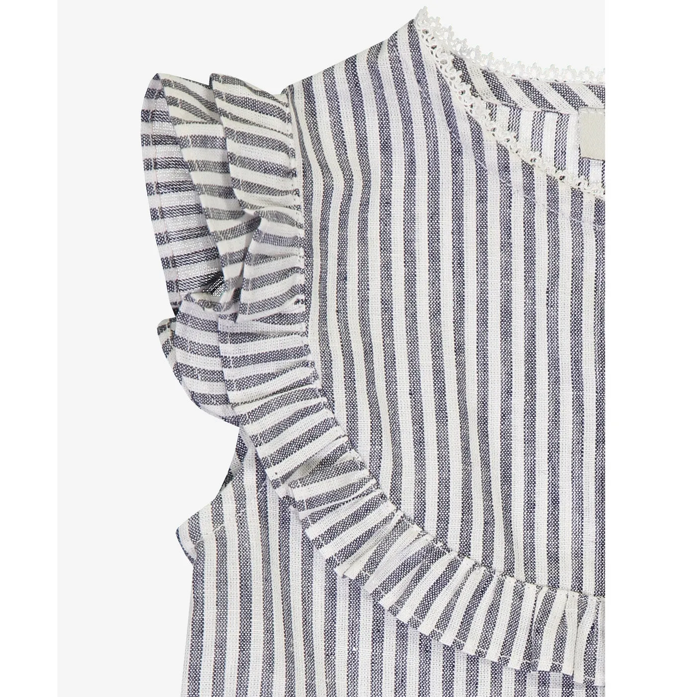 Girls Claudette Blouse - Grey Stripes