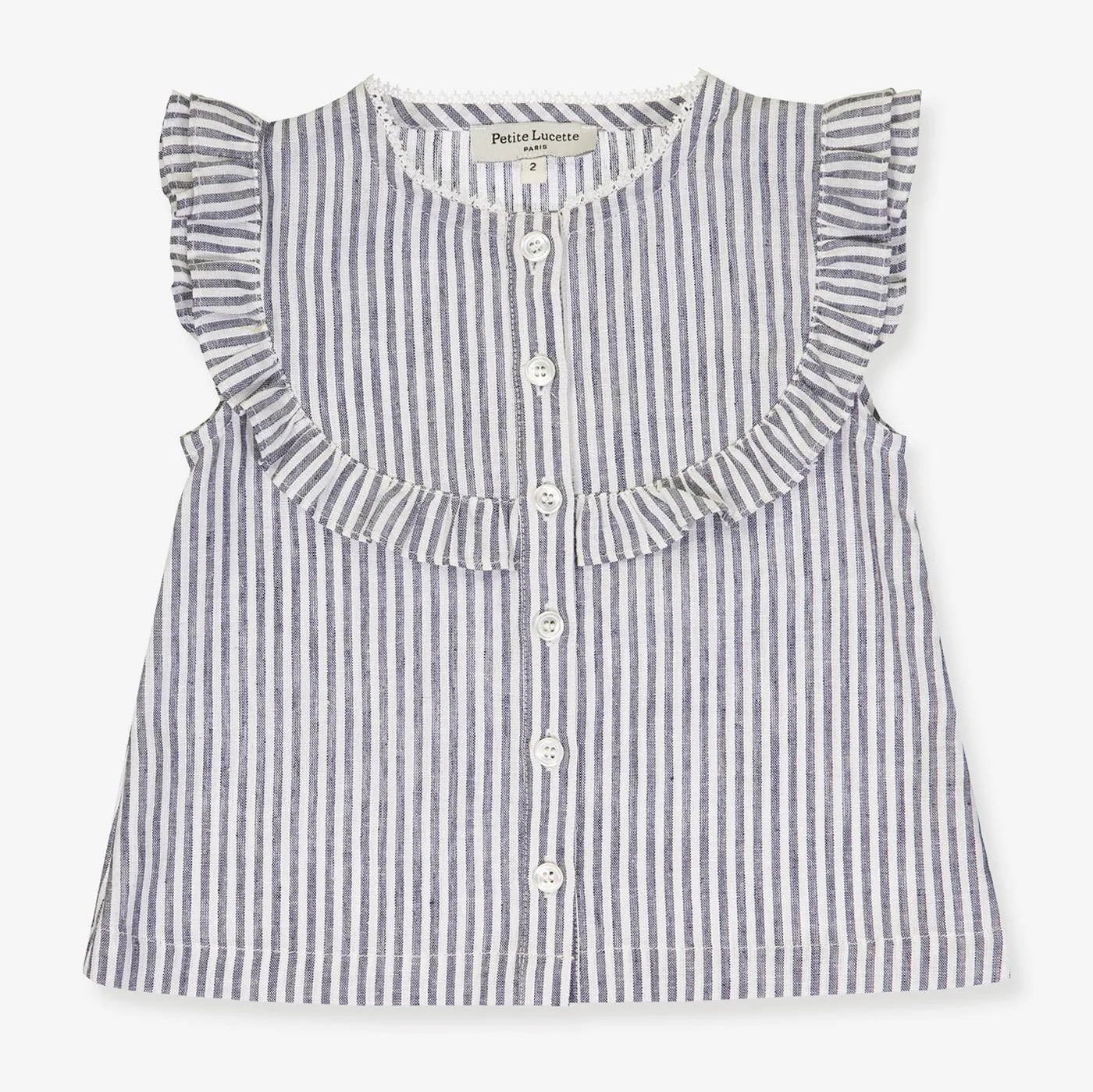 Girls Claudette Blouse - Grey Stripes