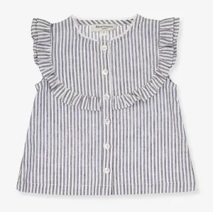 Girls Claudette Blouse - Grey Stripes