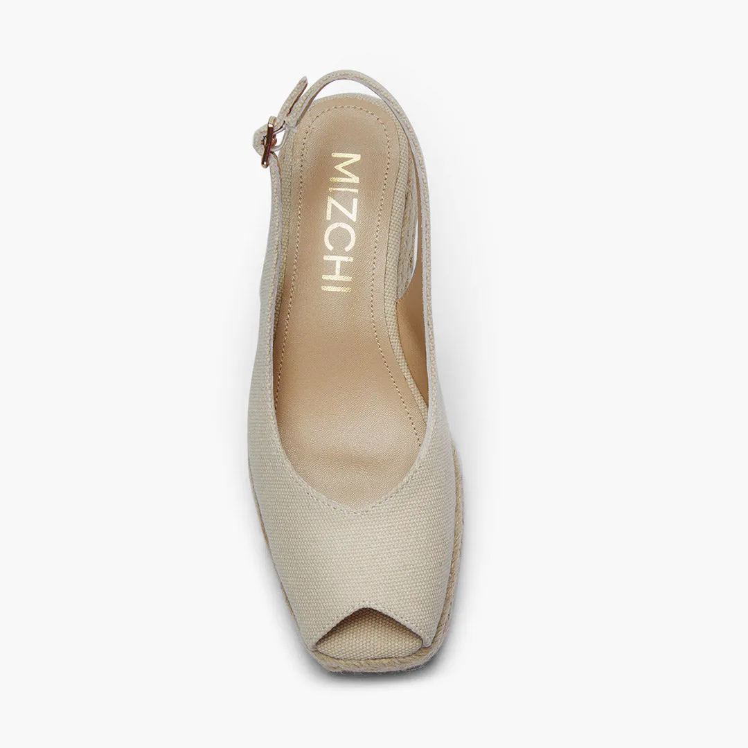 GIULIA - Beige Slingback Espadrilles- £89 £99 =£188 -Size 2UK-Elena