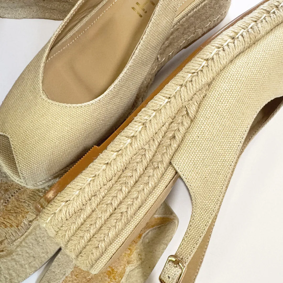GIULIA - Beige Slingback Espadrilles- £89 £99 =£188 -Size 2UK-Elena