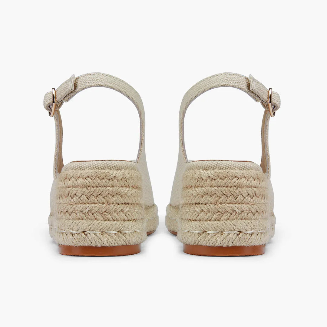 GIULIA - Beige Slingback Espadrilles- £89 £99 =£188 -Size 2UK-Elena