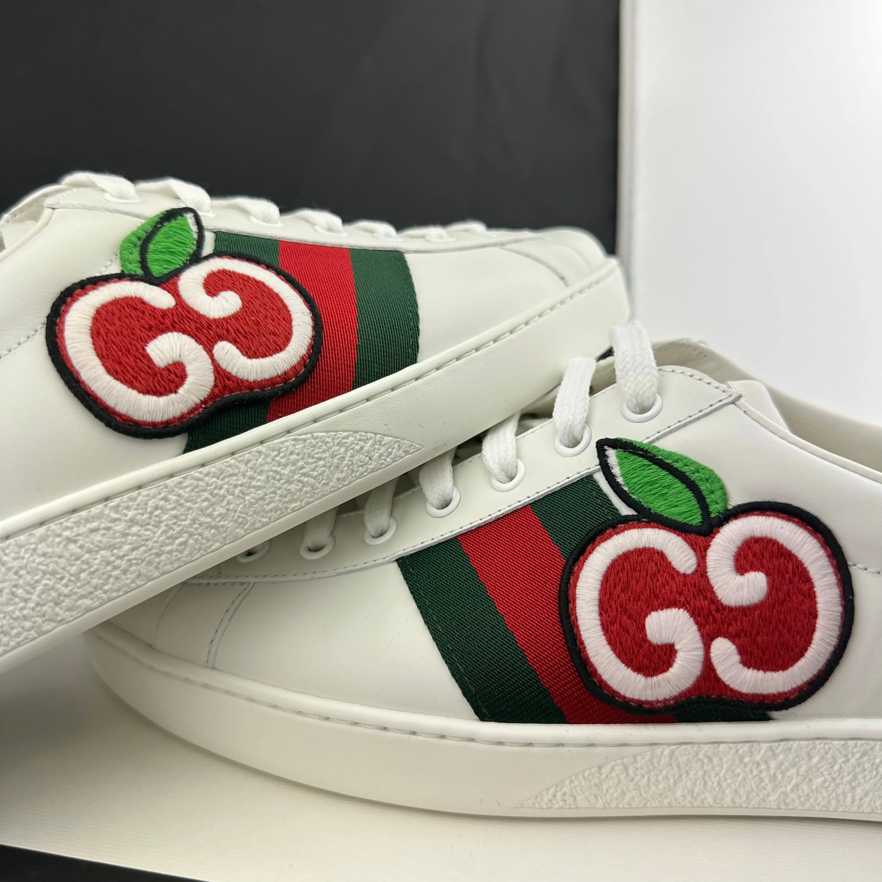Gucci Ace Sneaker with GG Apple Patch and Signature Web