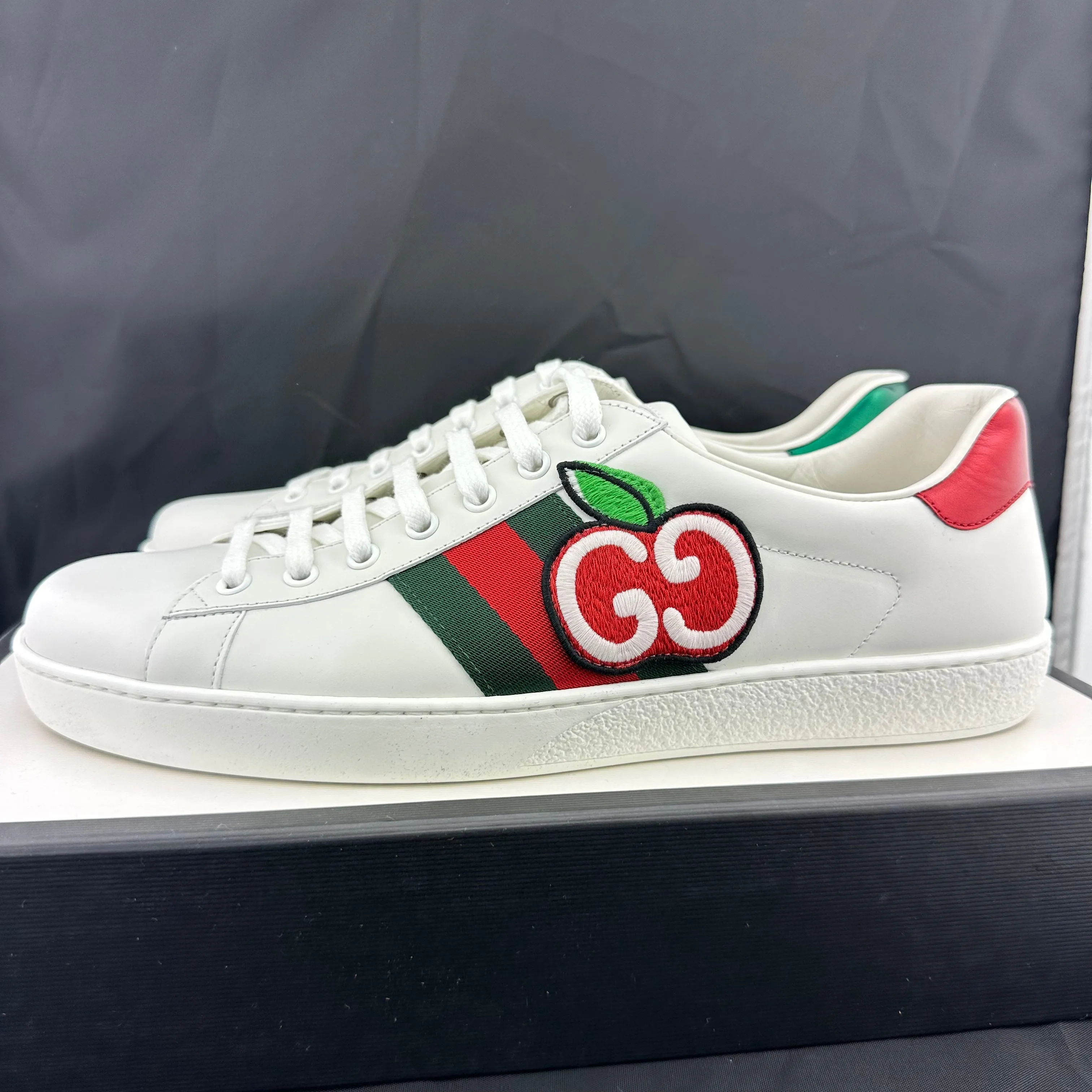 Gucci Ace Sneaker with GG Apple Patch and Signature Web