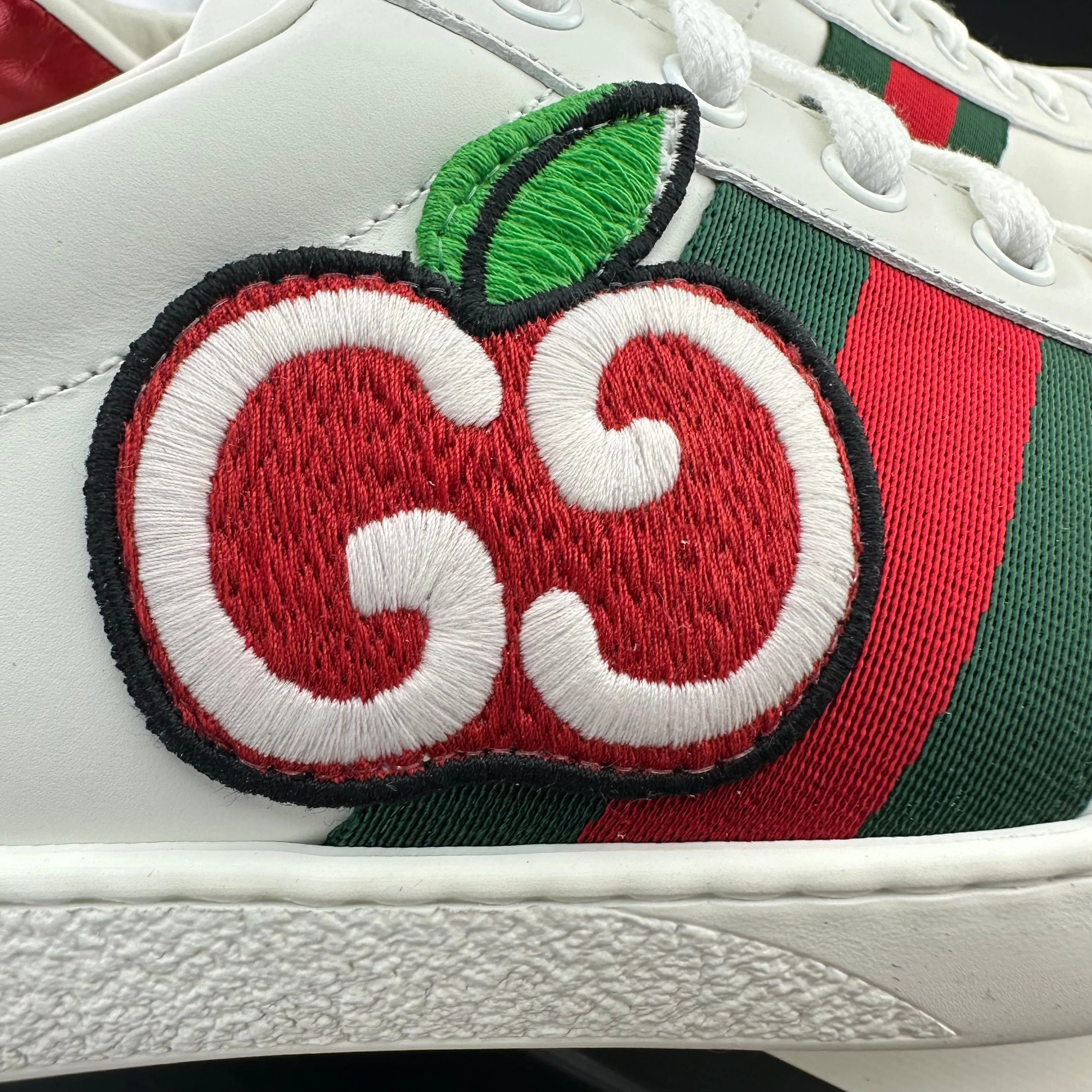 Gucci Ace Sneaker with GG Apple Patch and Signature Web
