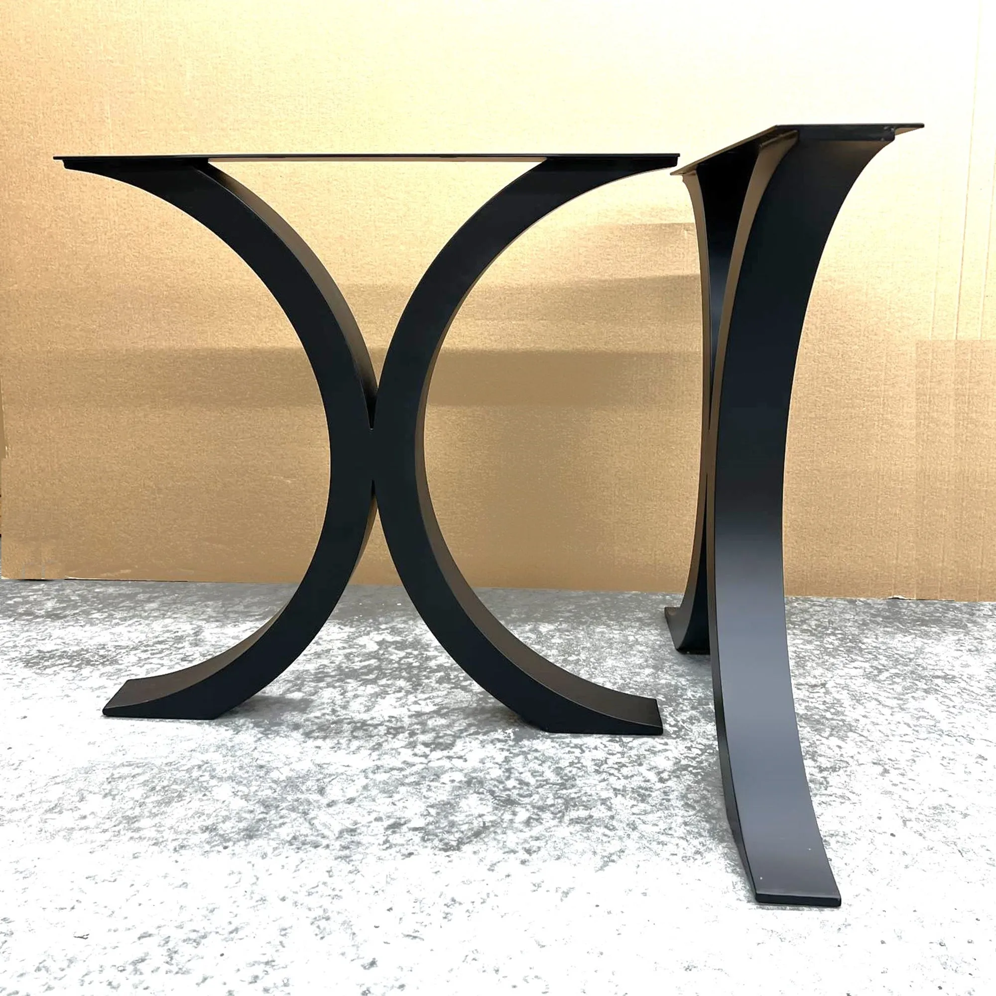 H28" x W28" Stylish Curvy X Dining Table Legs - Pair