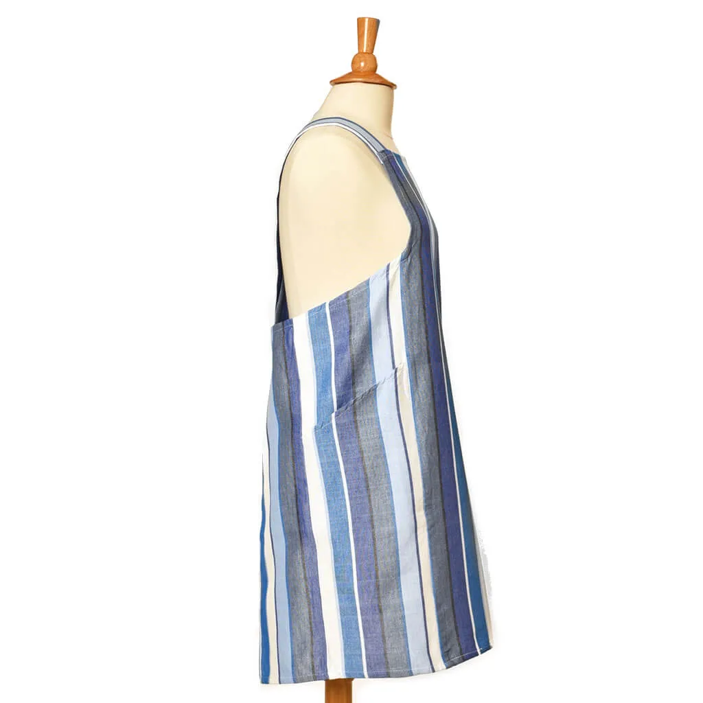 Hand Woven Crossback Apron | Regatta Stripe