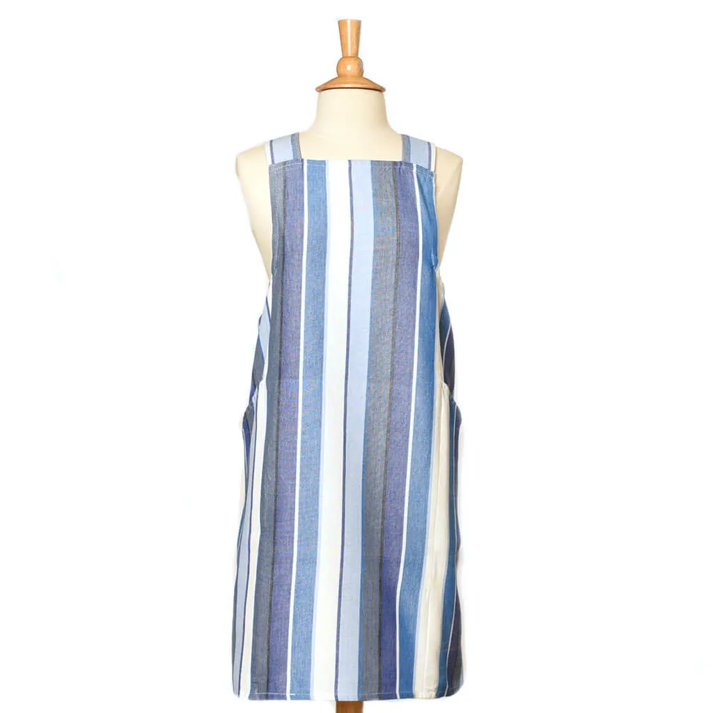Hand Woven Crossback Apron | Regatta Stripe