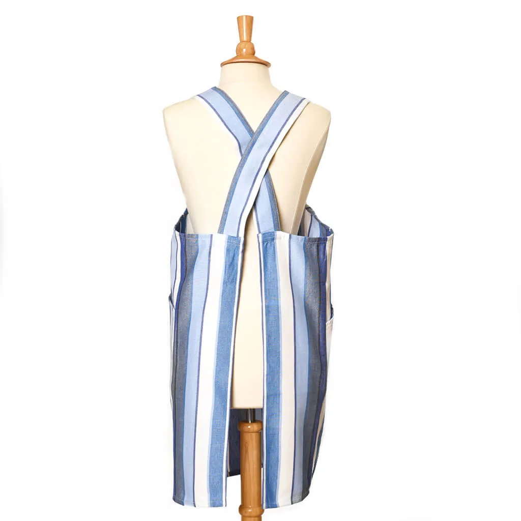 Hand Woven Crossback Apron | Regatta Stripe