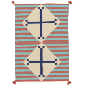 Hand-Woven Fine Southwestern Design Handmade Wool Rug (Size 2.1 X 3.1) Cwral-1995