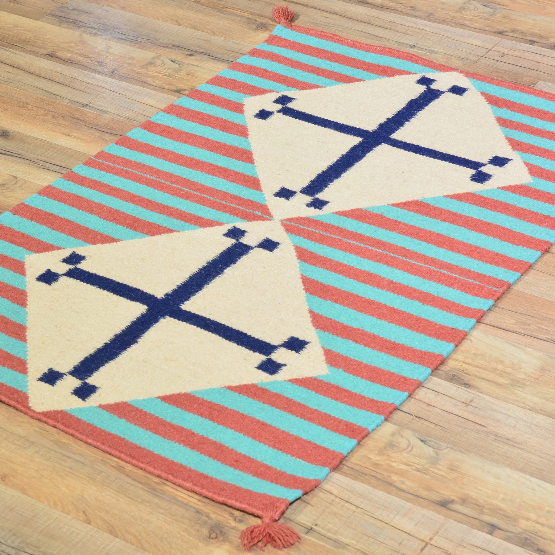 Hand-Woven Fine Southwestern Design Handmade Wool Rug (Size 2.1 X 3.1) Cwral-1995