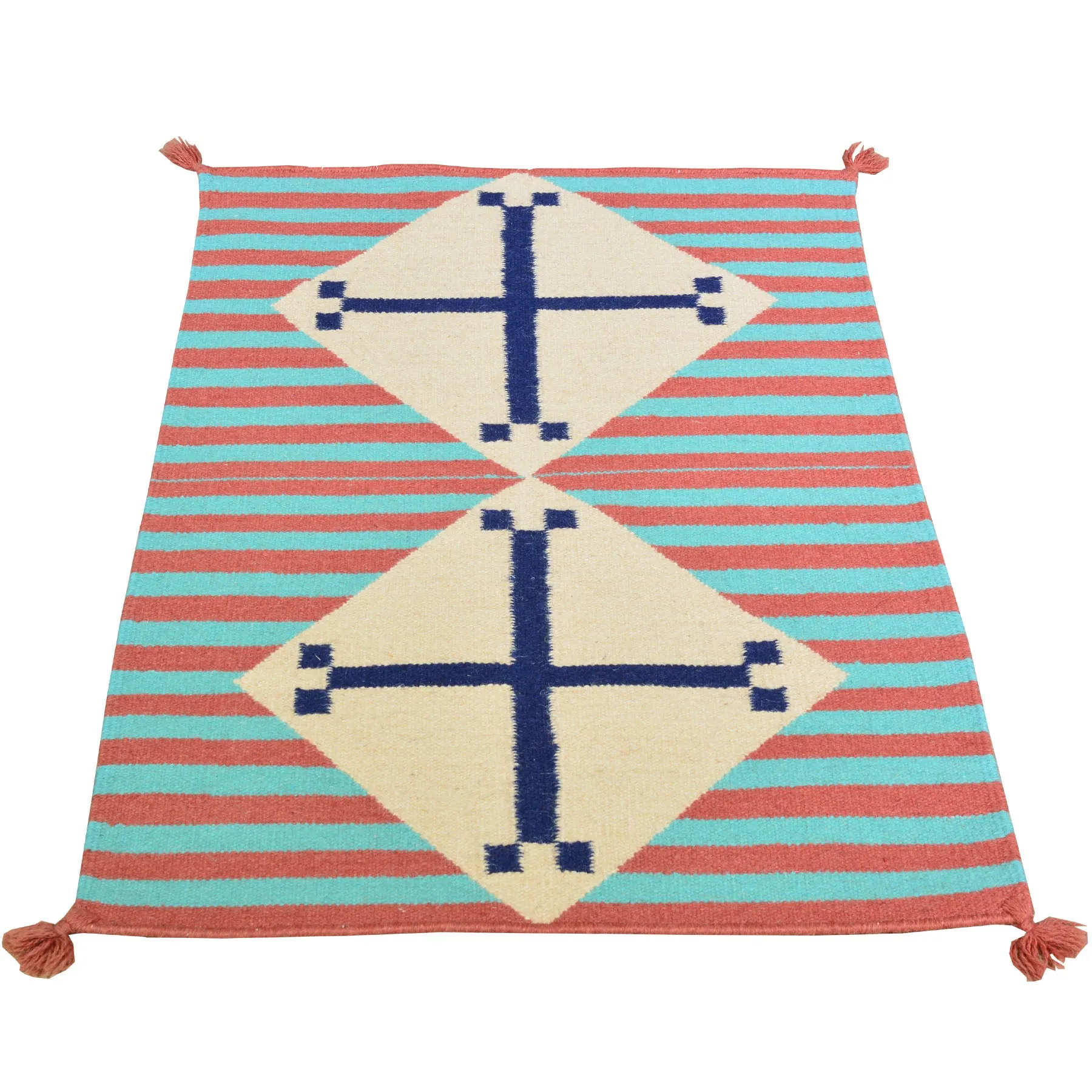 Hand-Woven Fine Southwestern Design Handmade Wool Rug (Size 2.1 X 3.1) Cwral-1995