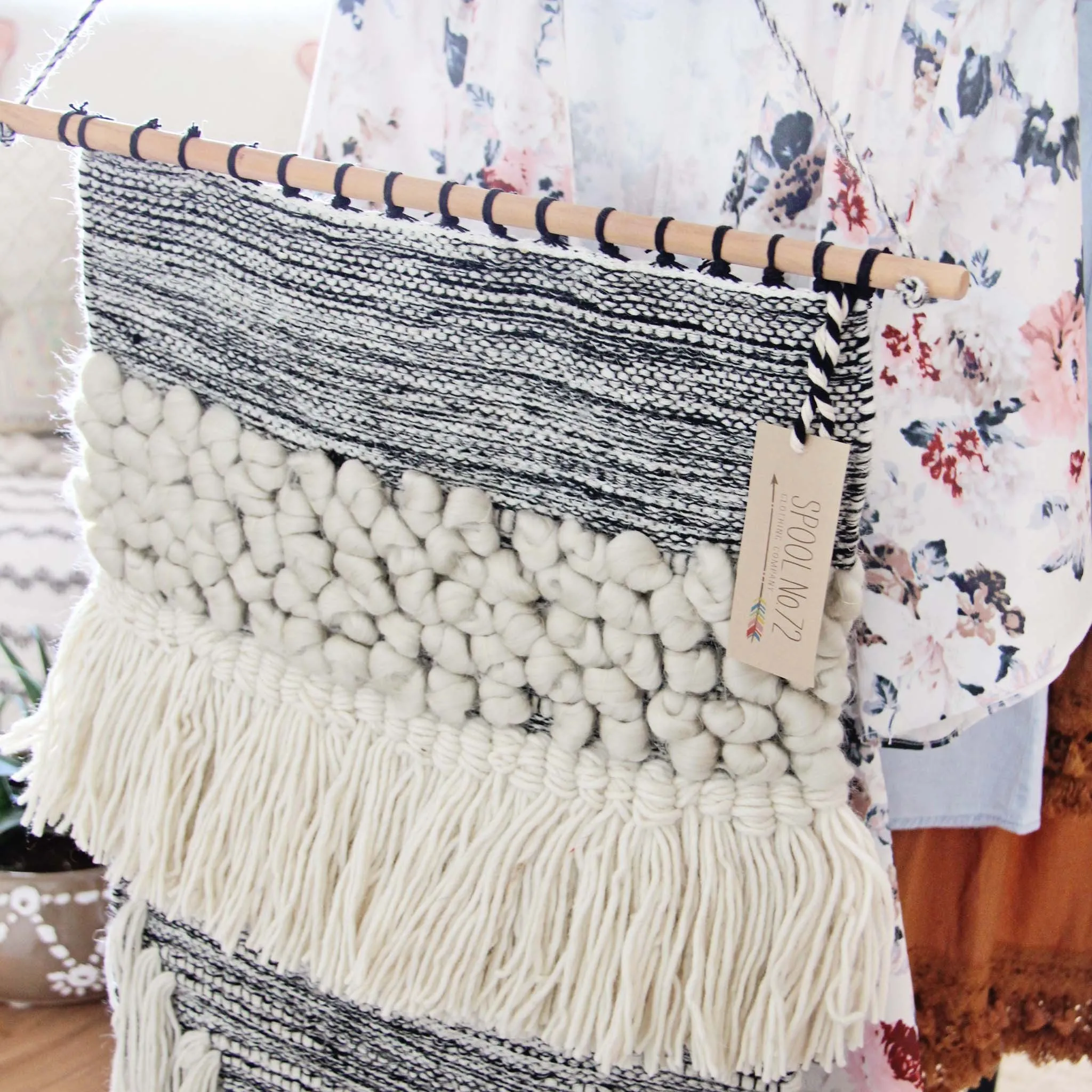 Hand-Woven Wall Hanging in Stone
