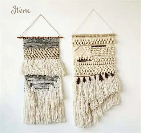 Hand-Woven Wall Hanging in Stone