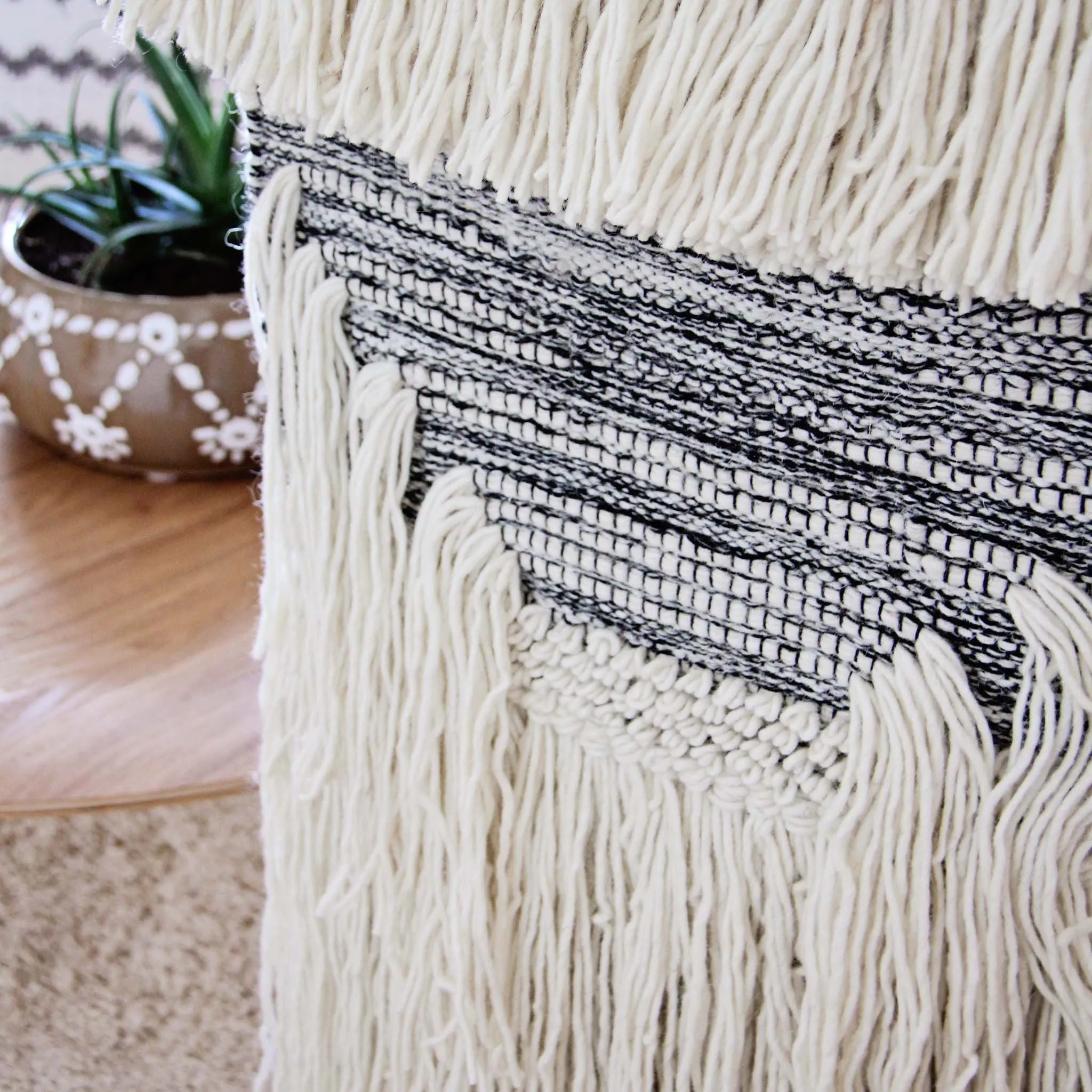 Hand-Woven Wall Hanging in Stone