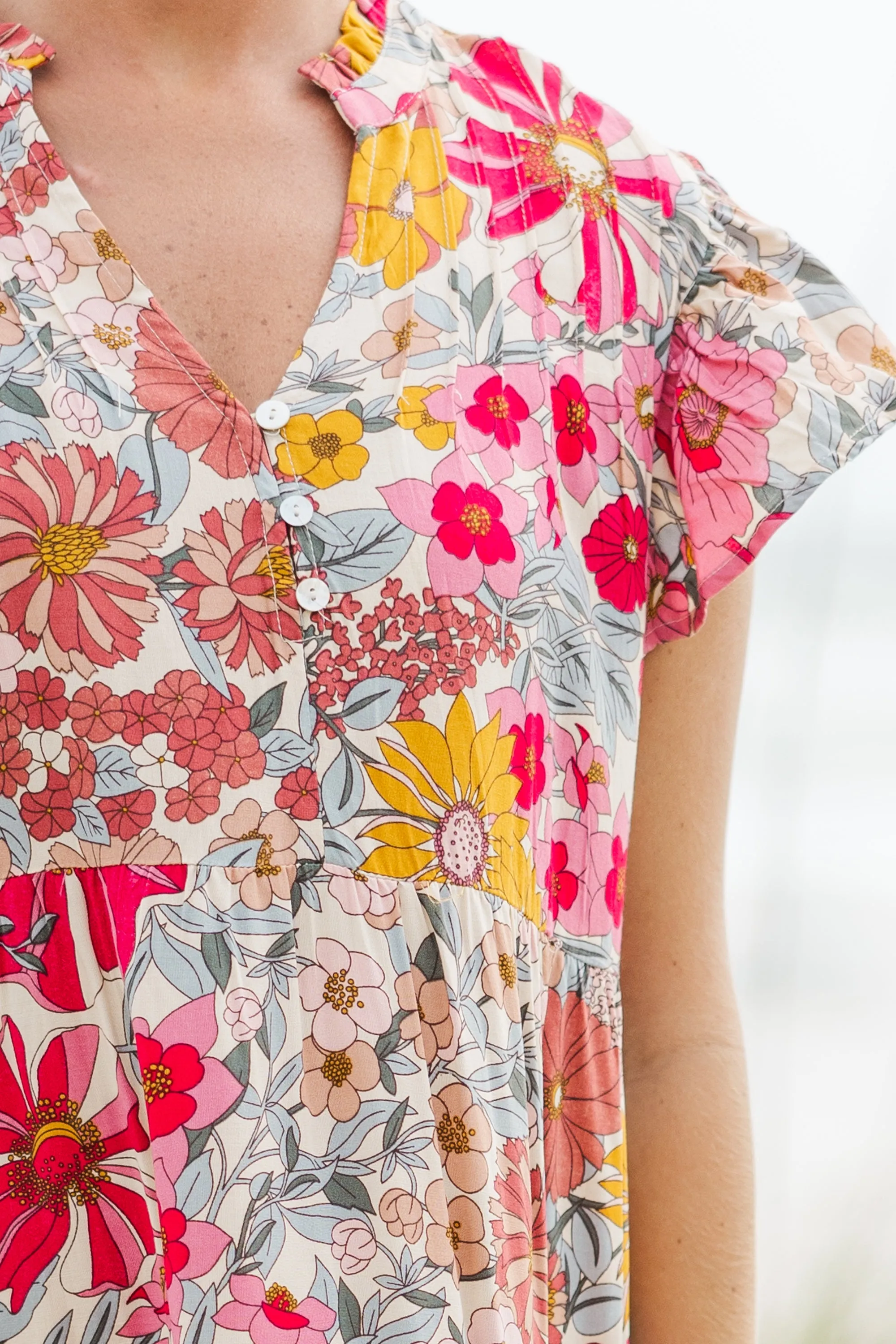 It's Another Day Pink Floral Midi Dress