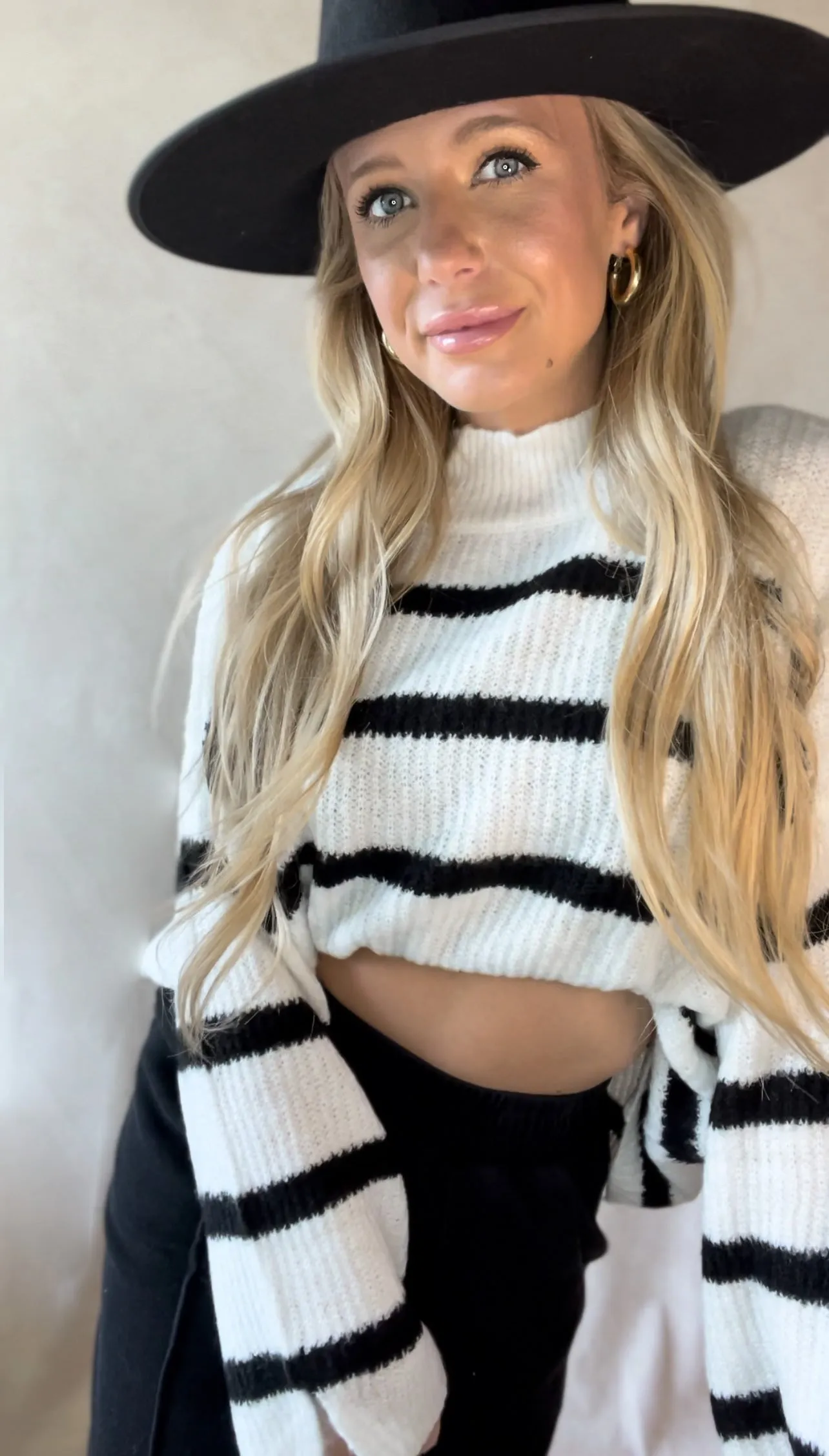 Ivory striped knit