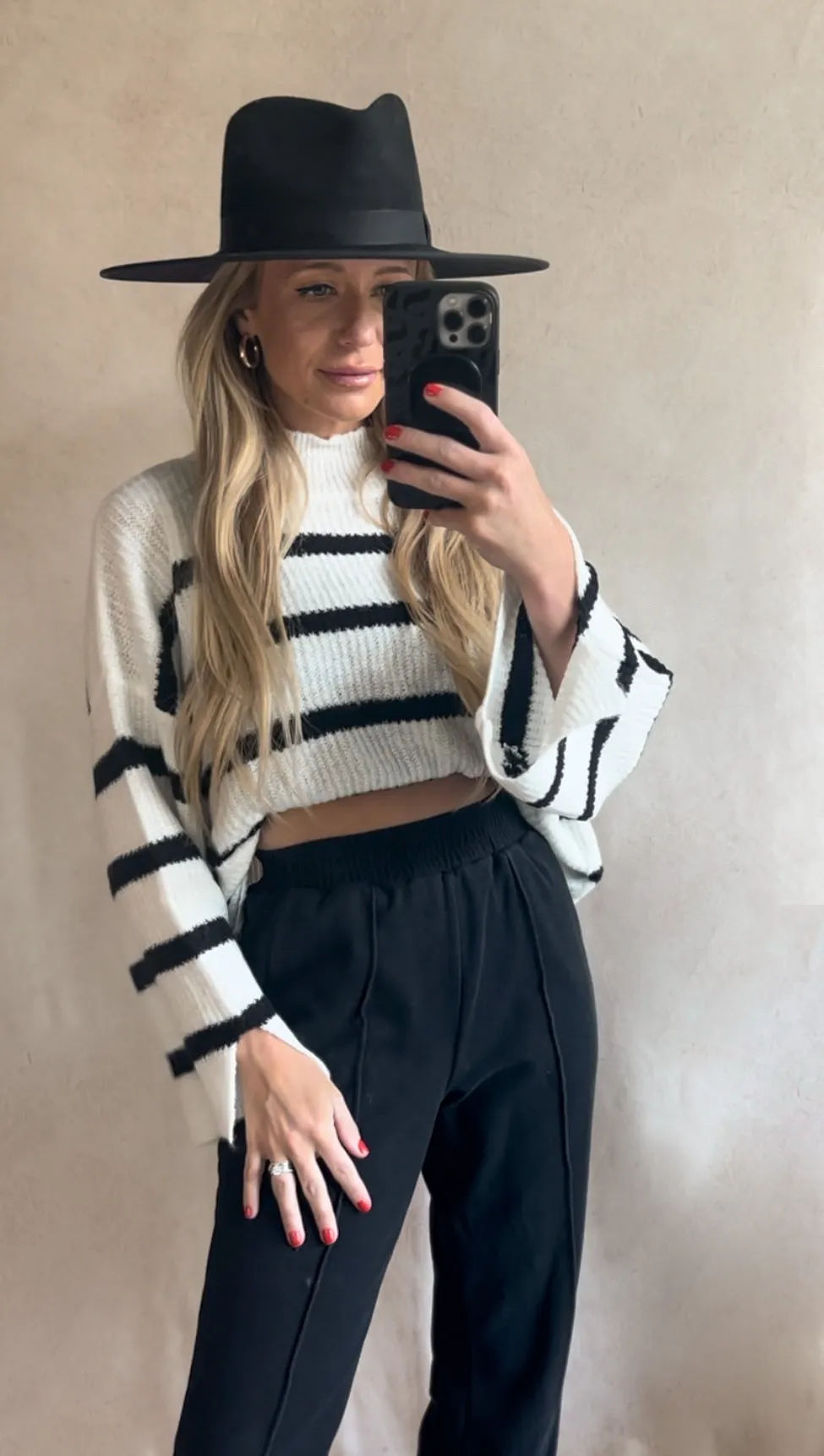 Ivory striped knit
