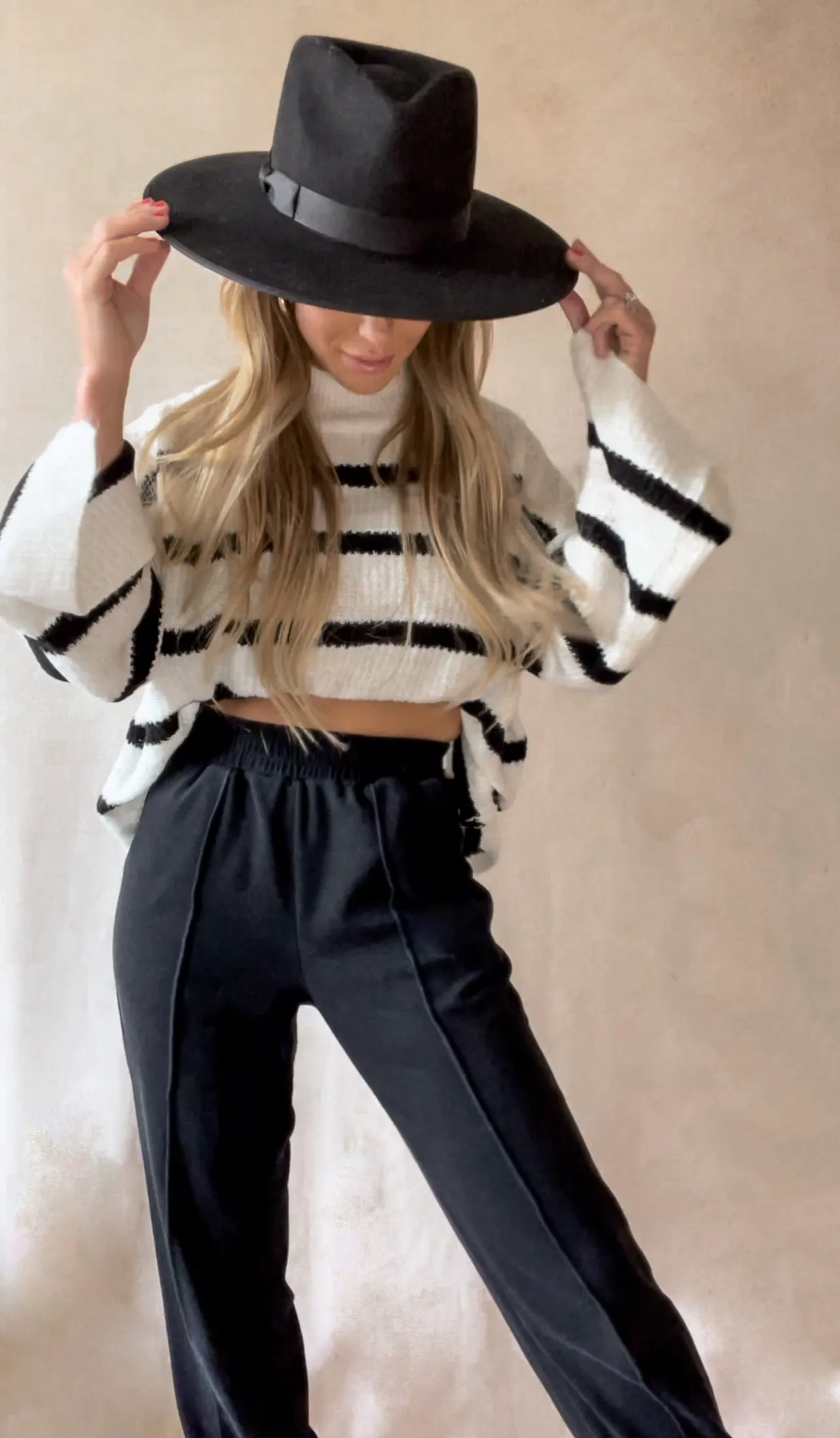 Ivory striped knit