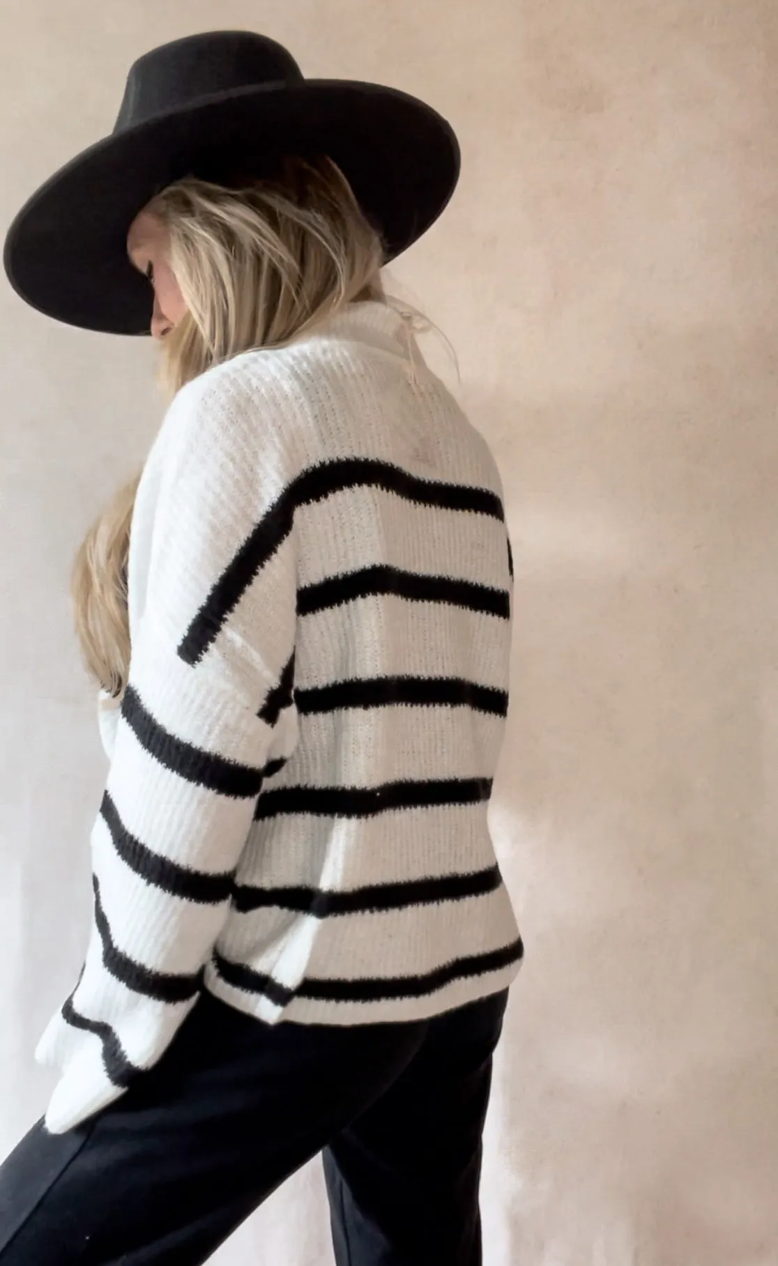 Ivory striped knit