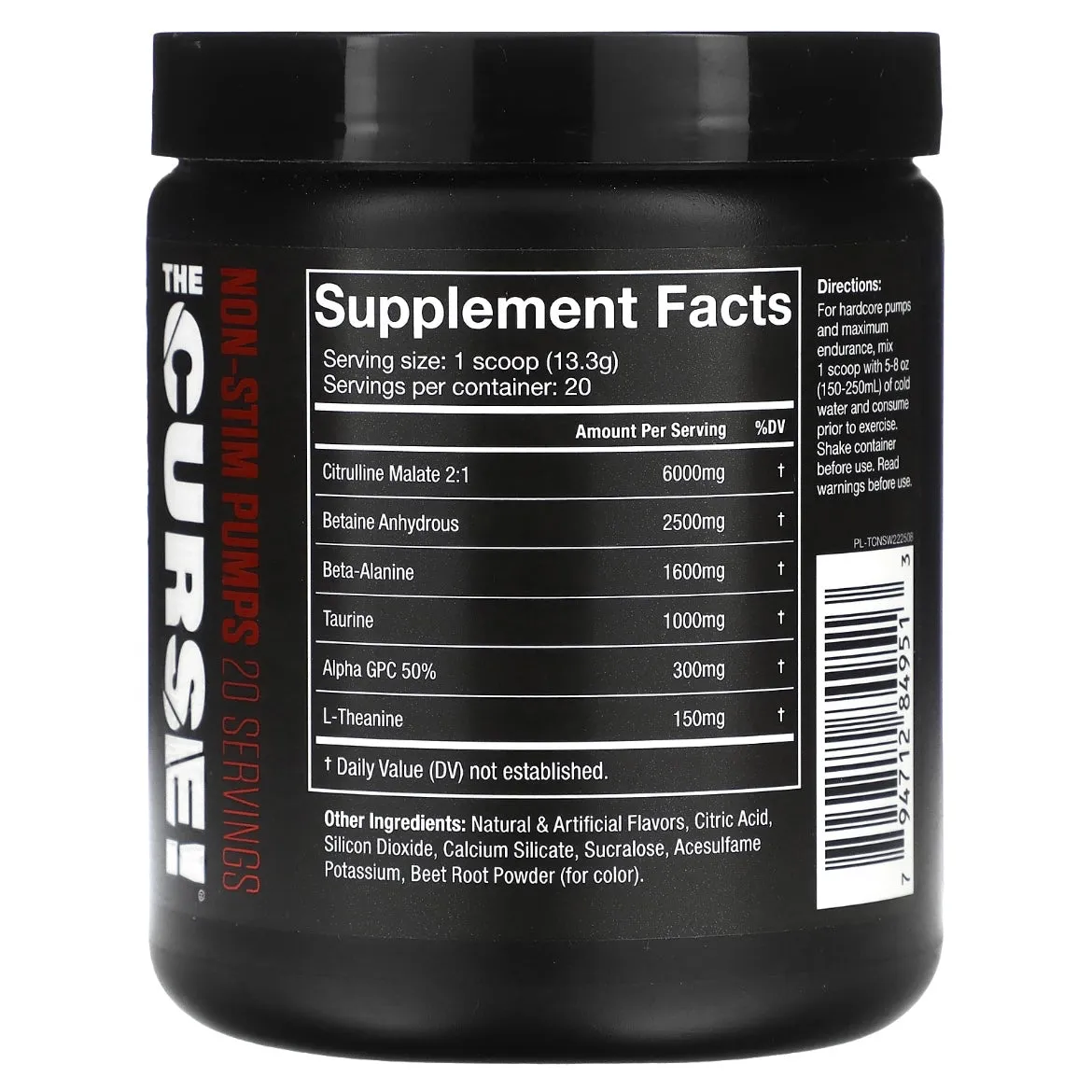 JNX Sports The Curse Non-Stim Pumps Watermelon, 9.38 oz (266 g) Exp Oct 2025