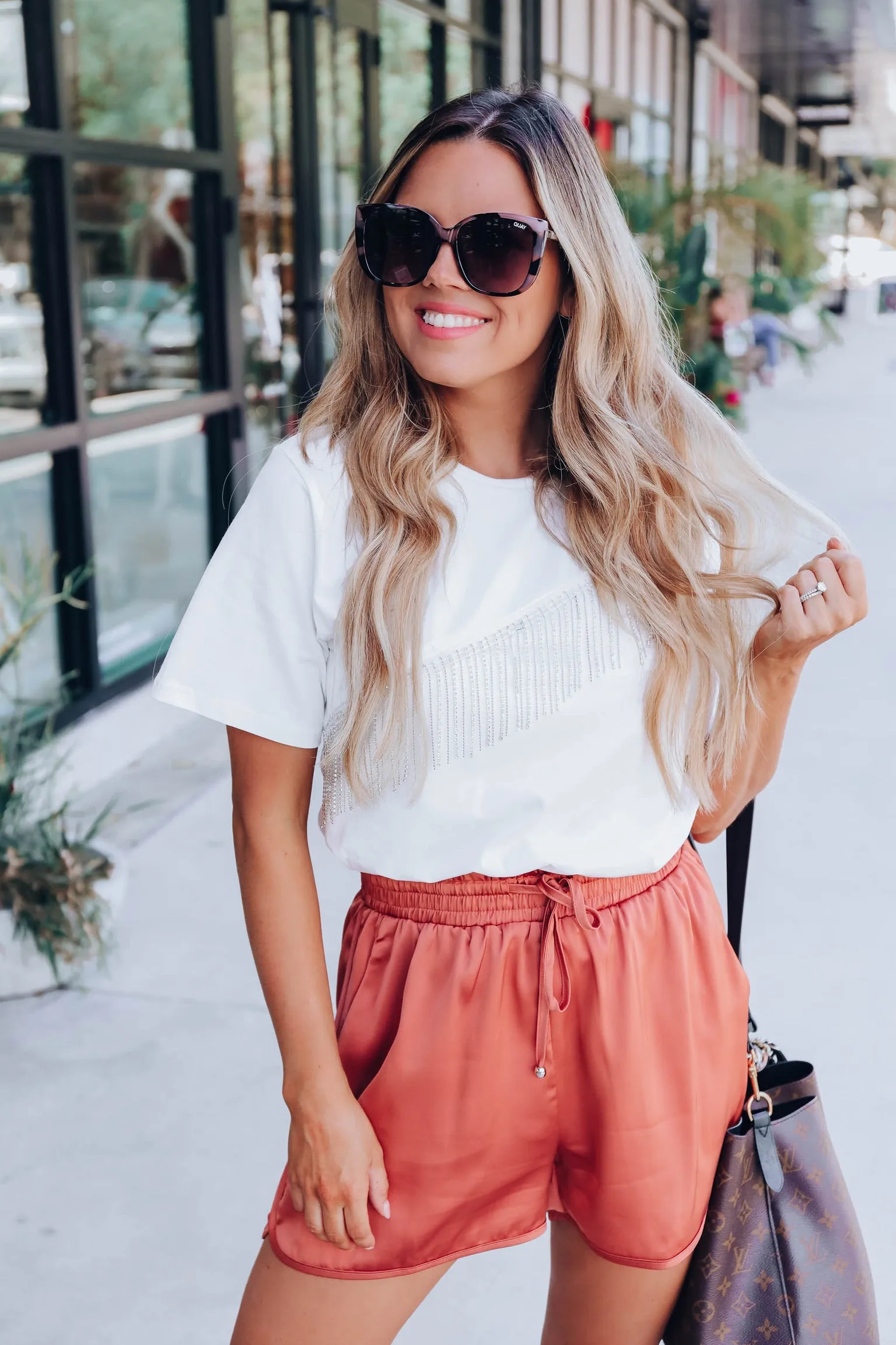 Just Sparkle Rhinestone Tee - White
