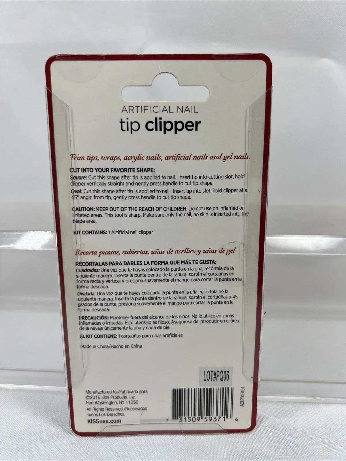 Kiss New York Artical Nail Tip Clipper No Slip Handle Durable Spring 59371