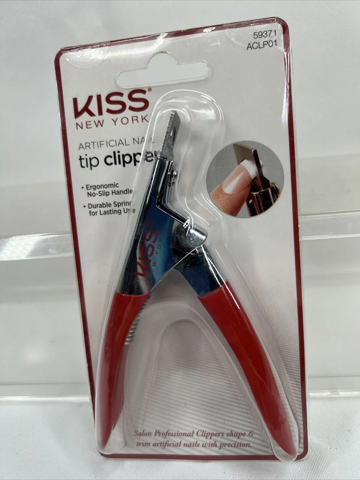 Kiss New York Artical Nail Tip Clipper No Slip Handle Durable Spring 59371
