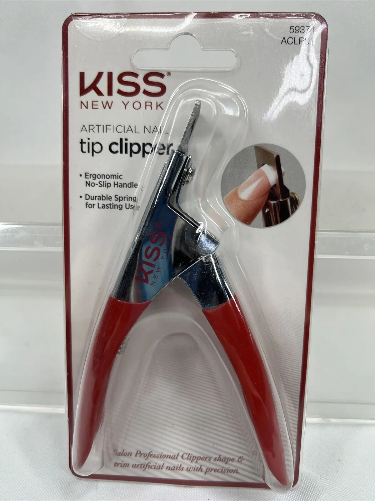 Kiss New York Artical Nail Tip Clipper No Slip Handle Durable Spring 59371