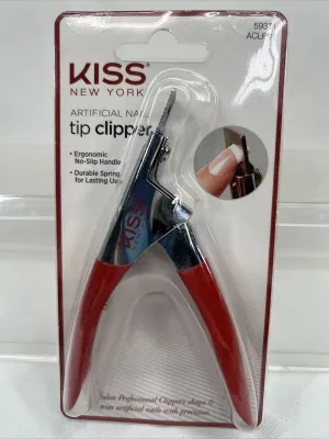 Kiss New York Artical Nail Tip Clipper No Slip Handle Durable Spring 59371