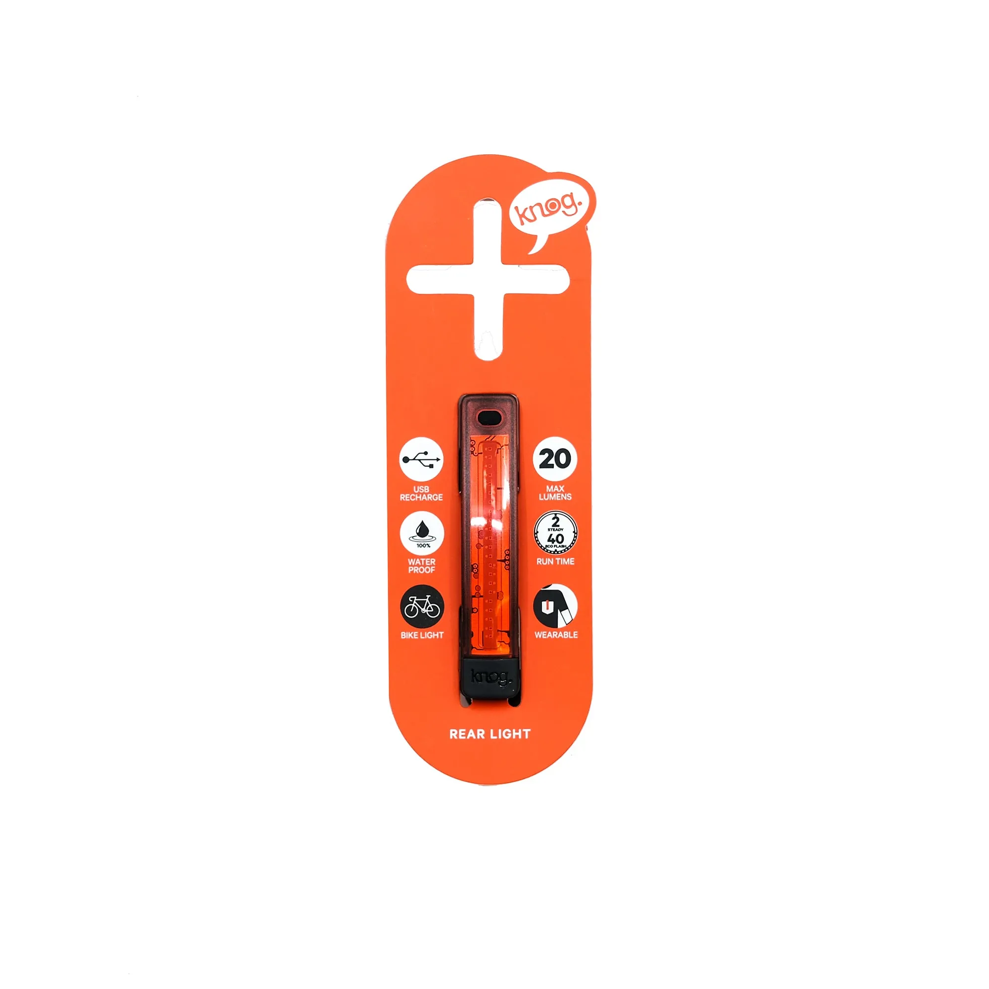 Knog Plus Rear Light - Black (20 Lumens)