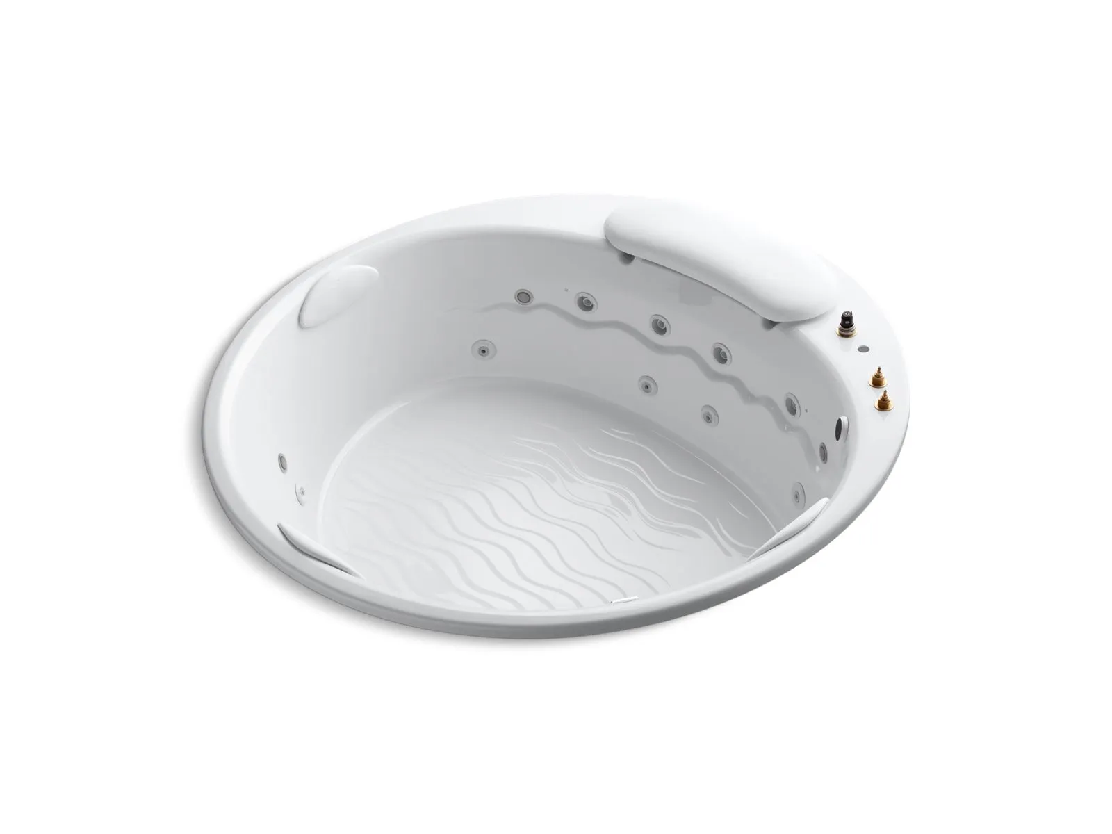 KOHLER K-1397-H2 RiverBath 75" x 75" drop-in heated whirlpool bath with chromatherapy
