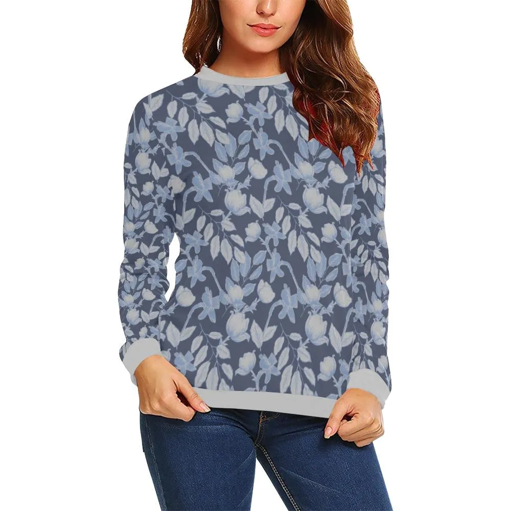Lacey Blue Grey Crewneck Top