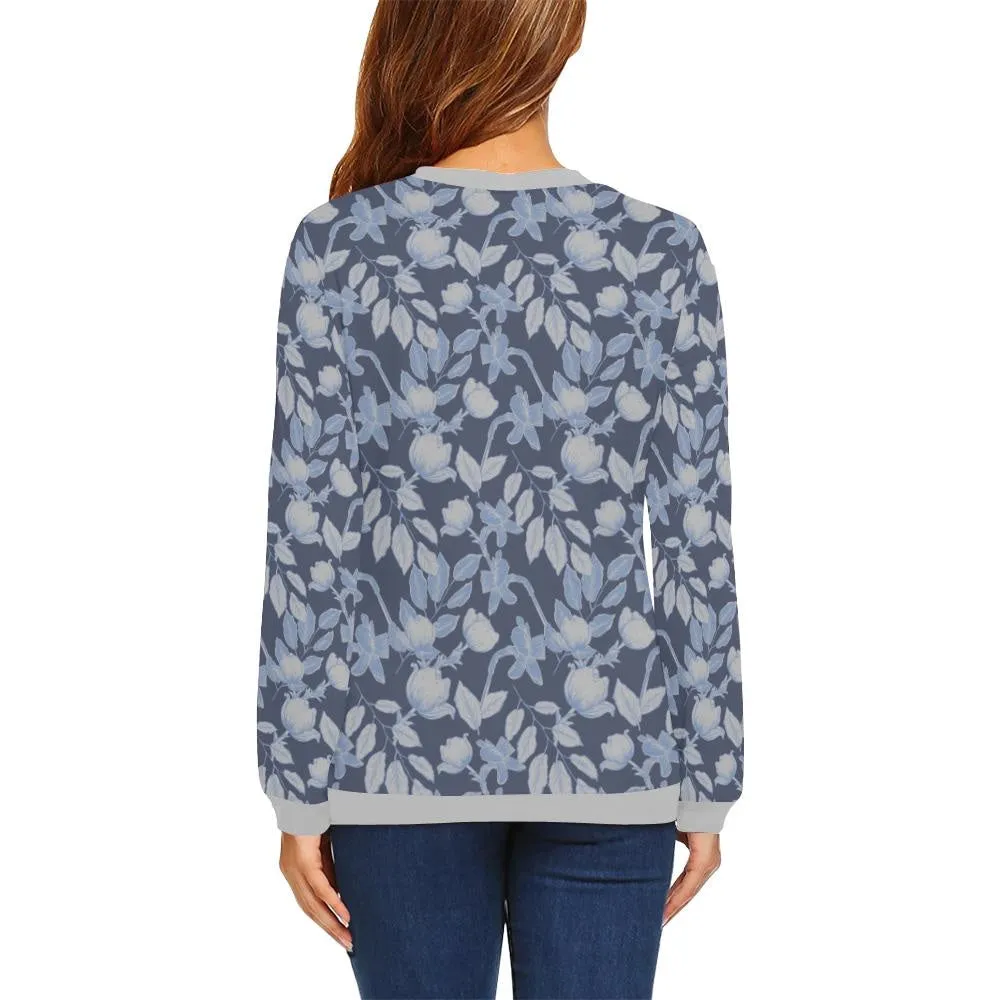 Lacey Blue Grey Crewneck Top