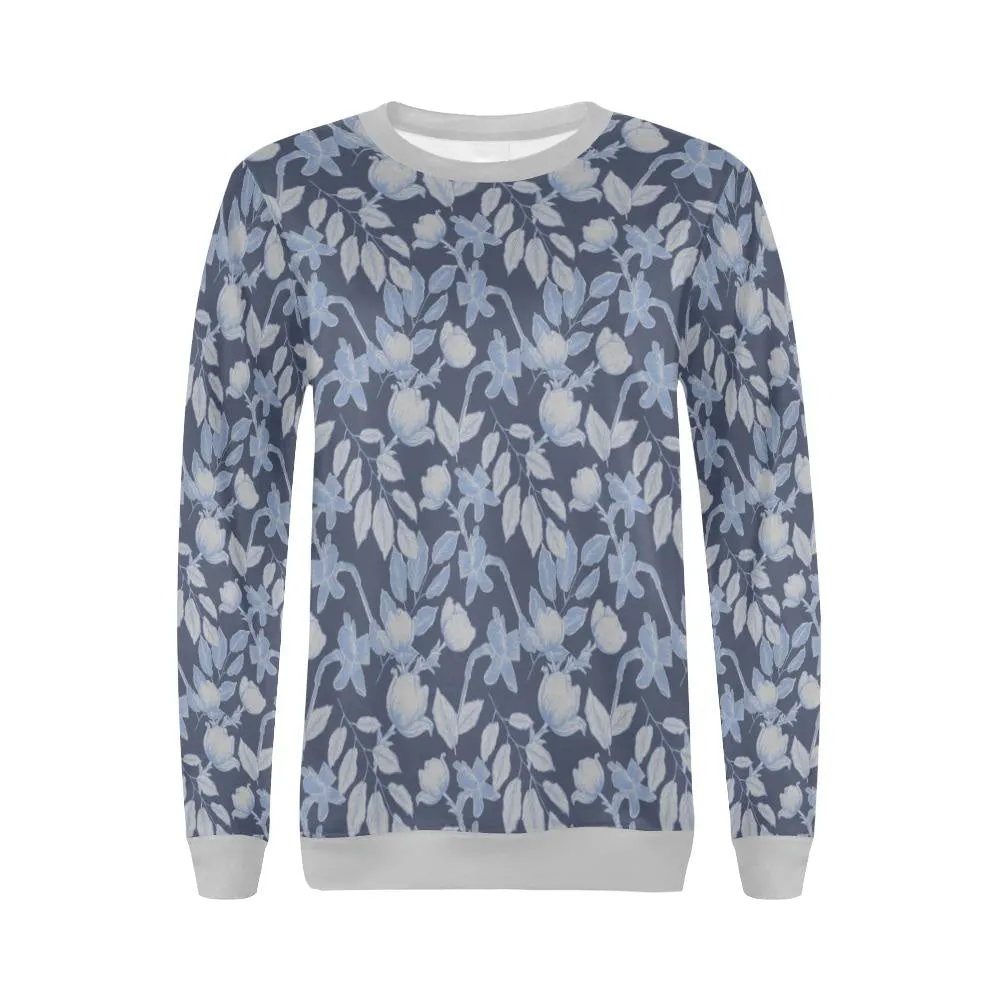 Lacey Blue Grey Crewneck Top