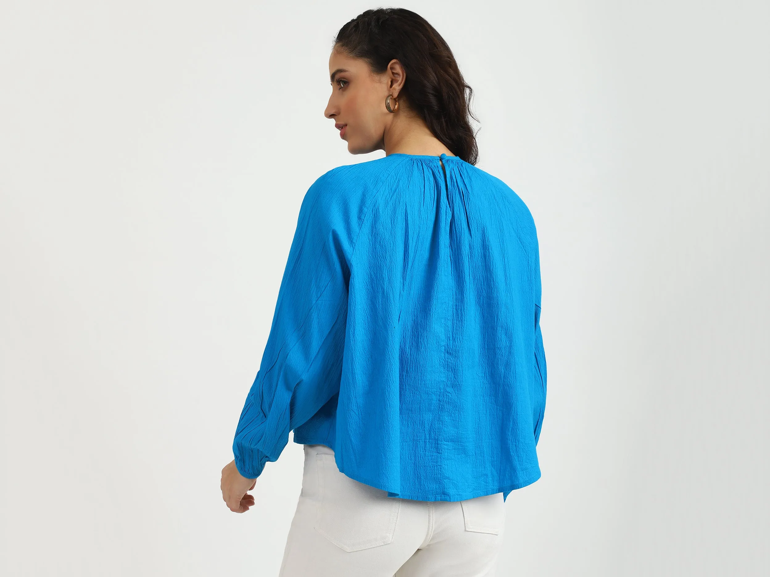 Ladies Solid Long Sleeve Top