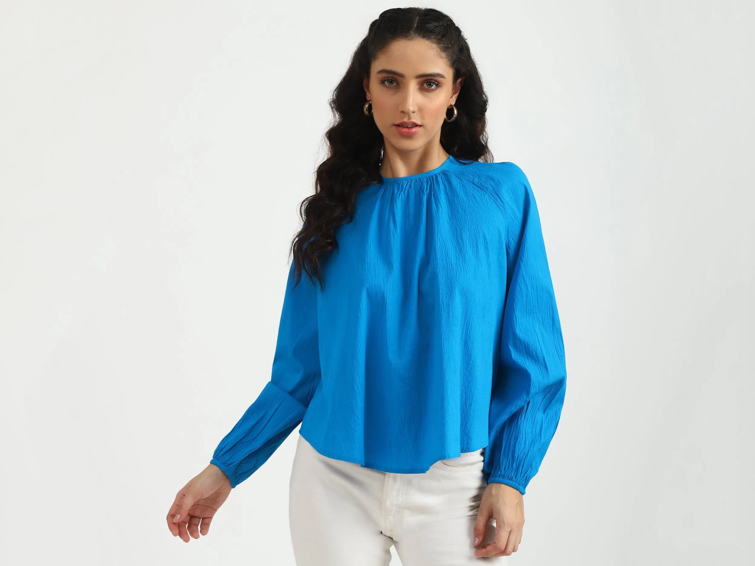 Ladies Solid Long Sleeve Top