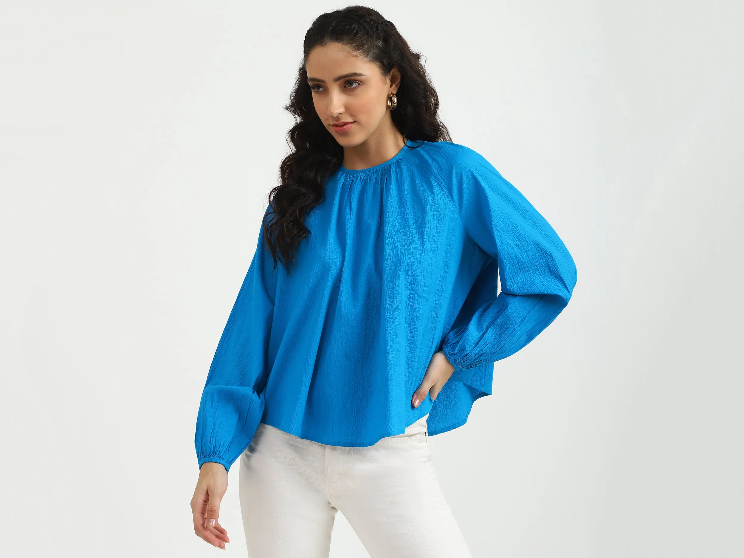 Ladies Solid Long Sleeve Top